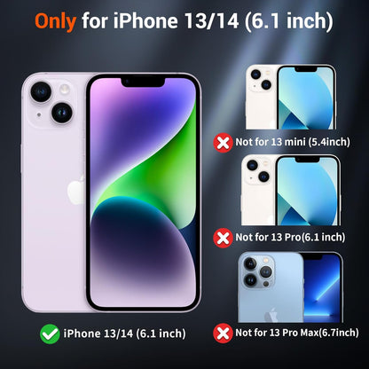Magnetic iPhone 14 and iPhone 13 Case - Compatible with MagSafe, Military-Grade Drop Protection, Translucent Matte Shockproof Phone Cover, Black