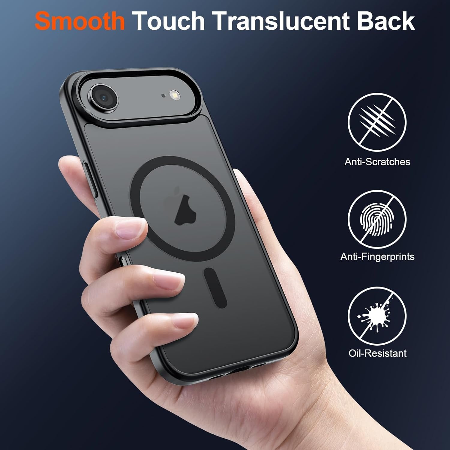 Magnetic for Iphone Air Case (Compatible with Magsafe)(Military Grade Drop Protection) Slim Translucent Matte Shockproof with Anti-Fingerprint Phone Cover for 17 Air 2025,Black